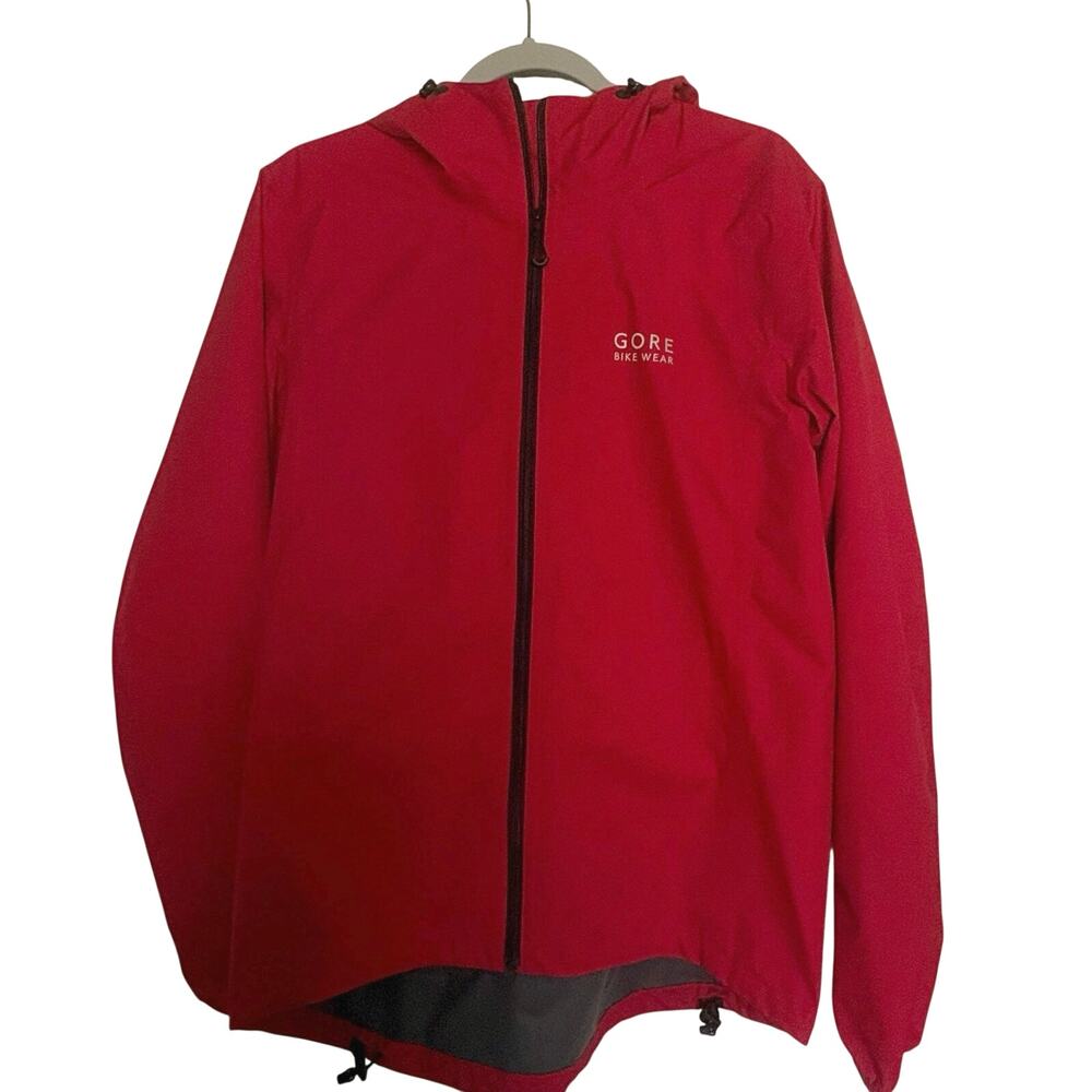 GORE Bike Wear Paclite Gore-Tex Jacket Men L Red Hooded Cycling Rain Gorpcore